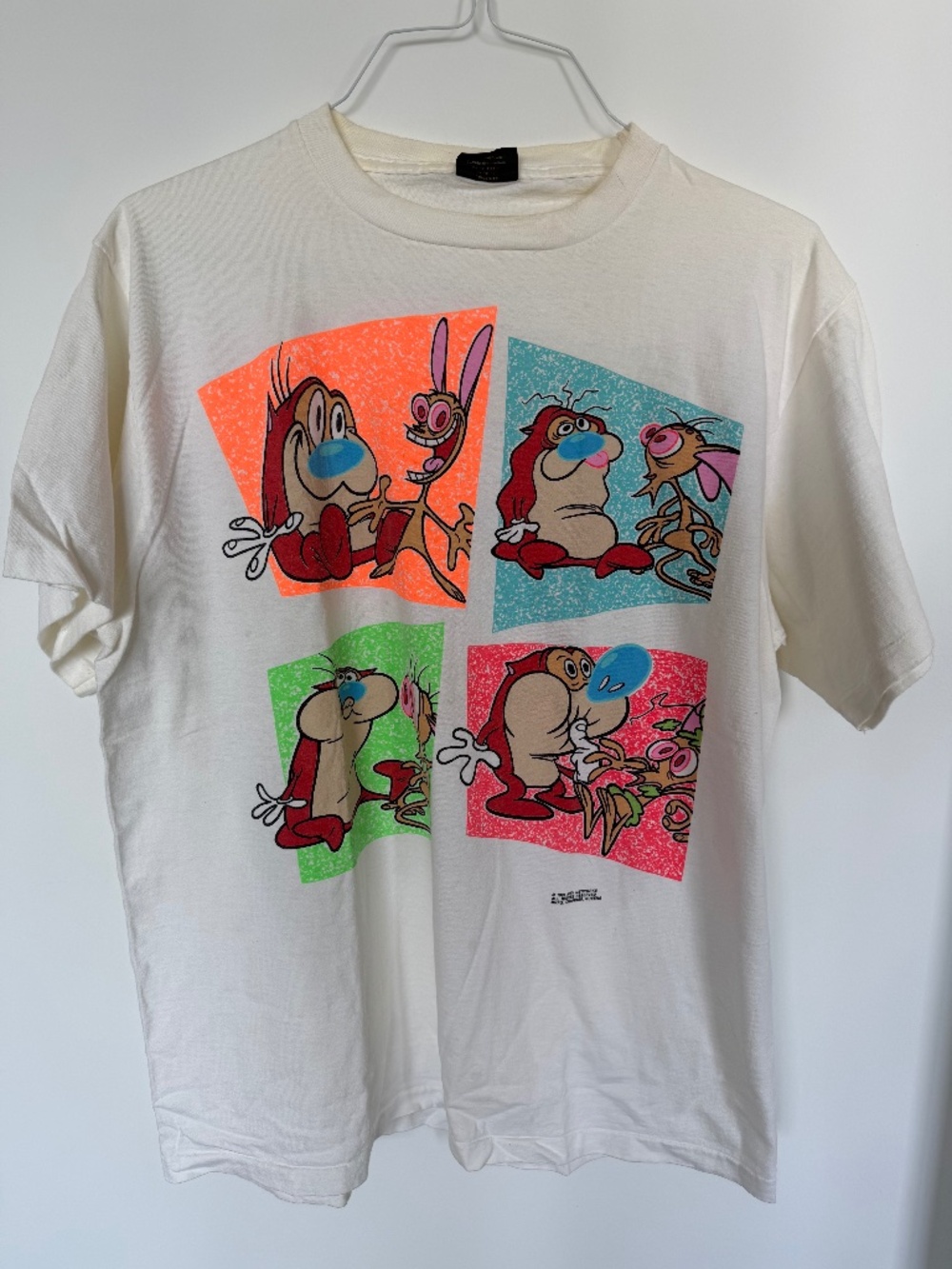 Vintage Ren And Stimpy Shirt XL White 90s 1991 Nickelodeon TV Show Promo Nick